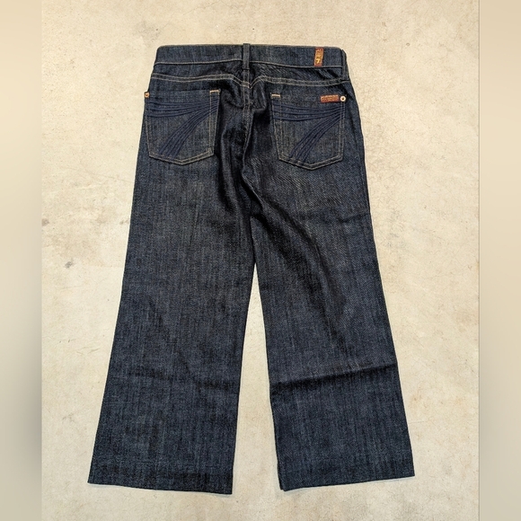 7 For All Mankind Crop Dojo Jeans Women's 26 Blue Indigo - Picture 4 of 5